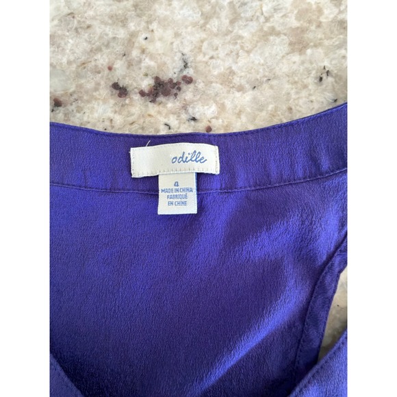 Odille Size 4 Purple Sleeveless Button Front Blouse - Picture 4 of 4